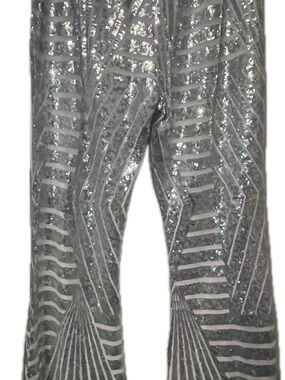 Women’s plus size Silver Sequin Patterned Leggings